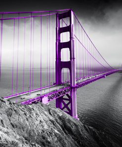 tapeta z fioletowym mostem Golden Gate