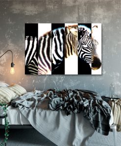 obraz na ścianę do sypialni z zebrą