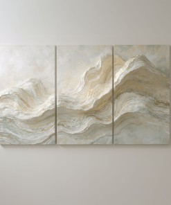 Warstwy Ciszy – obraz tryptyk na płótnie 105x60 cm